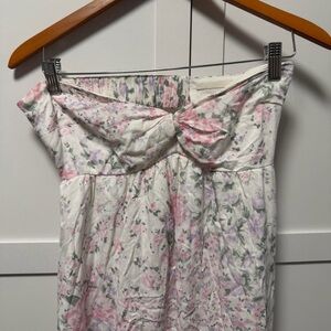 Hollister White Floral Maxi Dress with Pink and Lavender